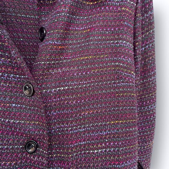 Blair Multi-color Purple Shimmering Blazer Jacket Party Business Women’s size XL - Picture 8 of 13